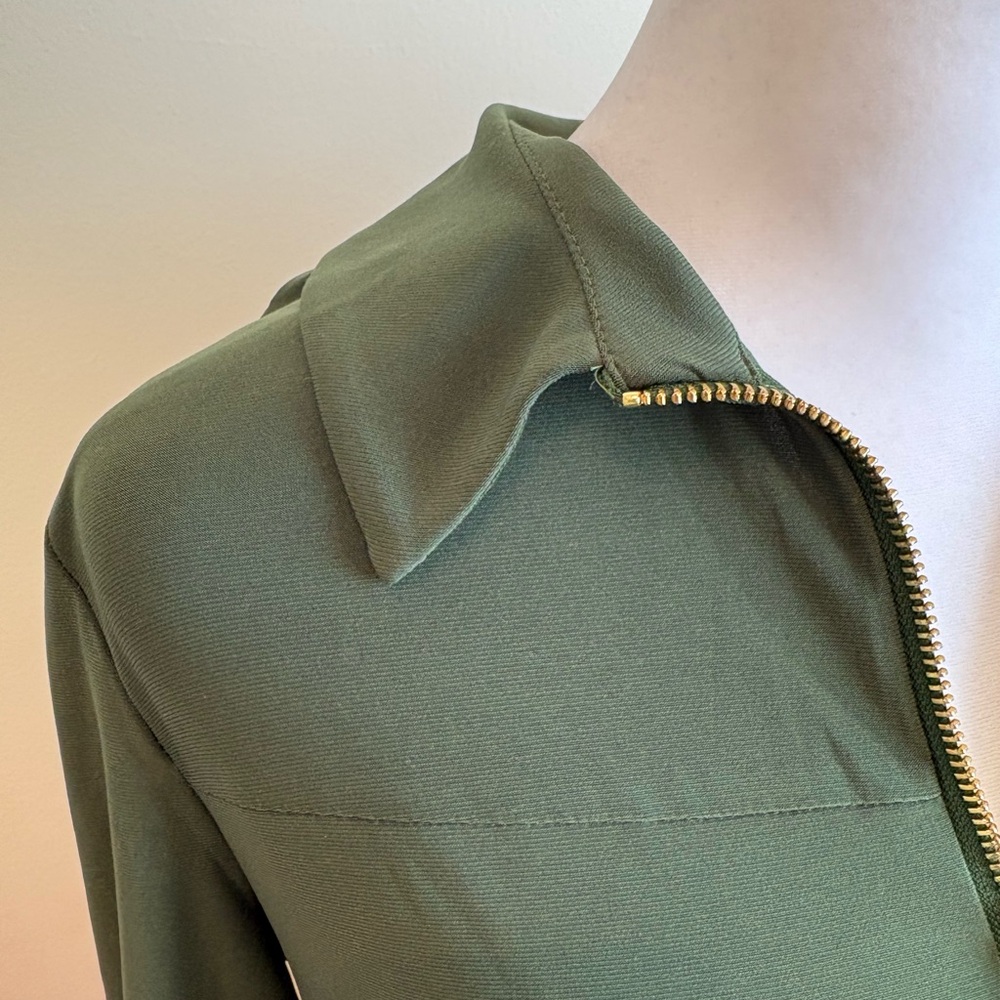 MSK Green Collared Swing Shift Mini Dress Medium - Picture 5 of 10